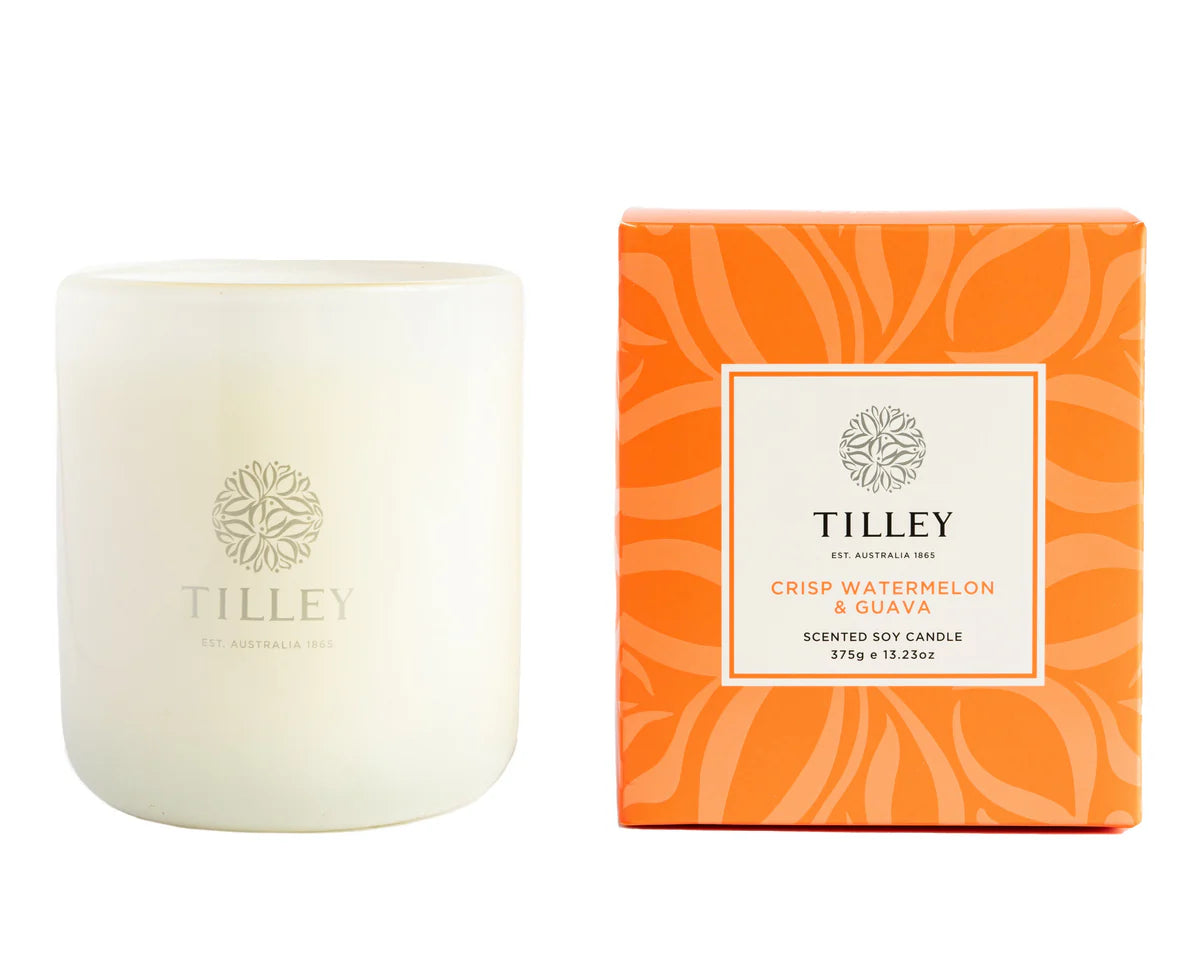 Classic White Crisp Watermelon & Guava 375g Soy Candle