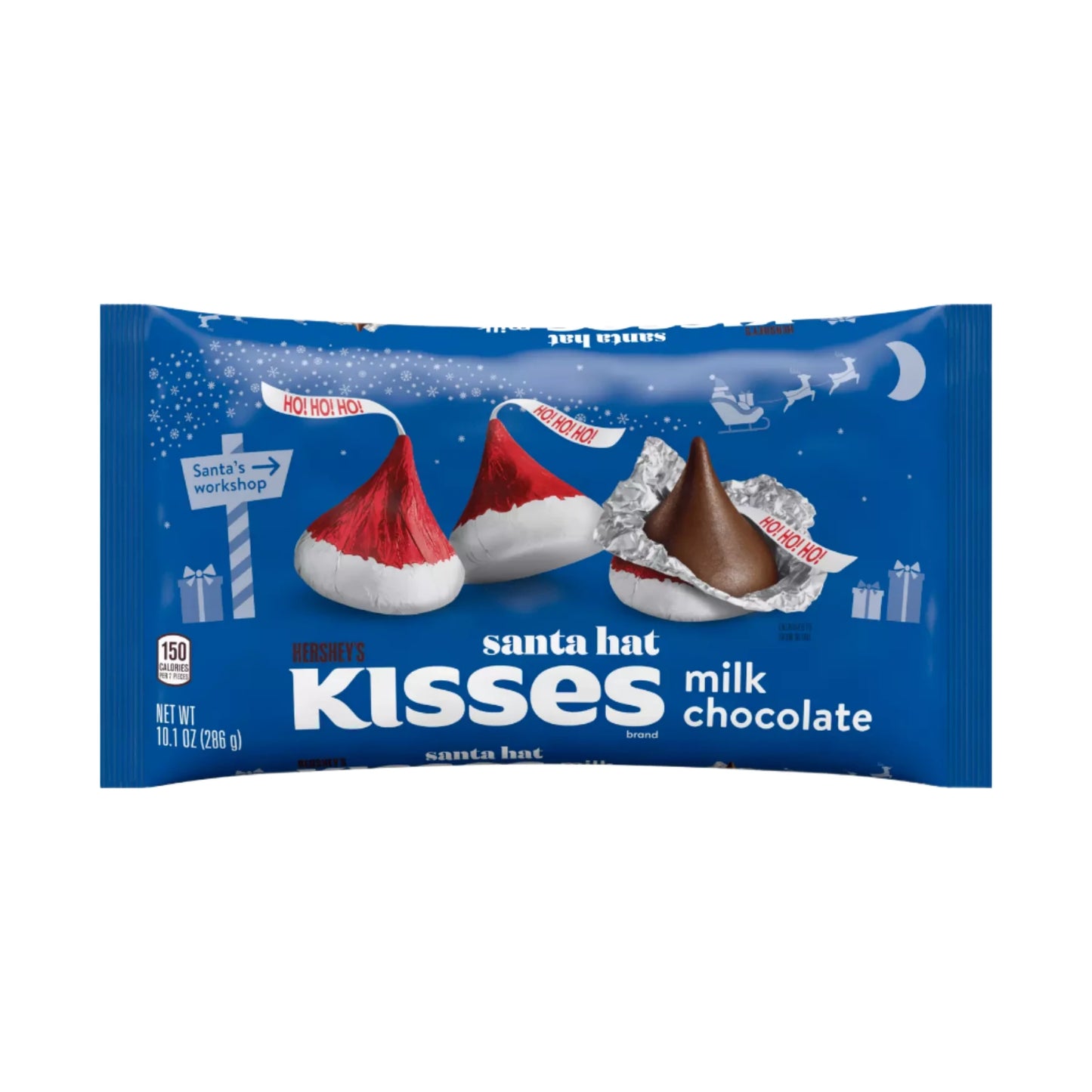 HERSHEY'S KISSES Santa Hat Foils Milk Chocolate Candy