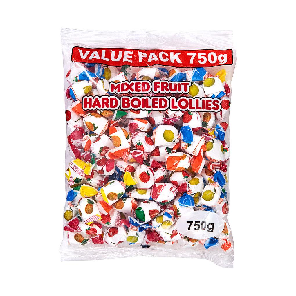 Mixed fruit hard boiled lollies 750g