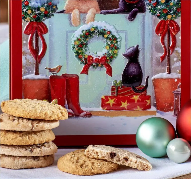 Embossed Puppies at the Door Tin