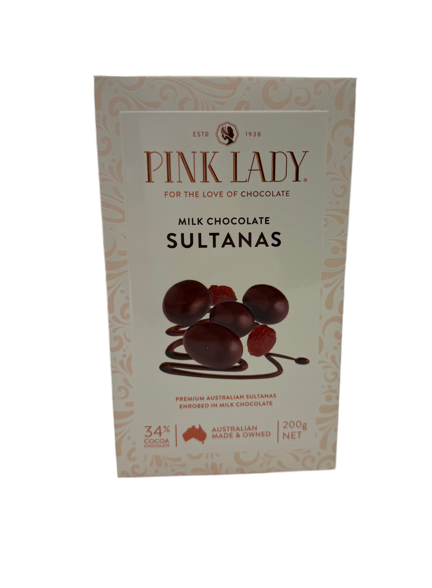 Pink Lady - Milk Chocolate Sultanas 200g Box