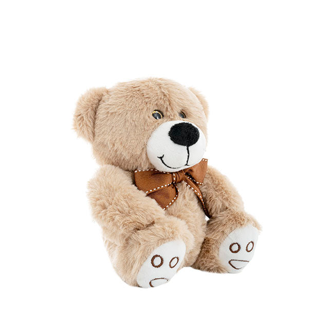 Alec Bear with Bow Dark Brown - 19cm