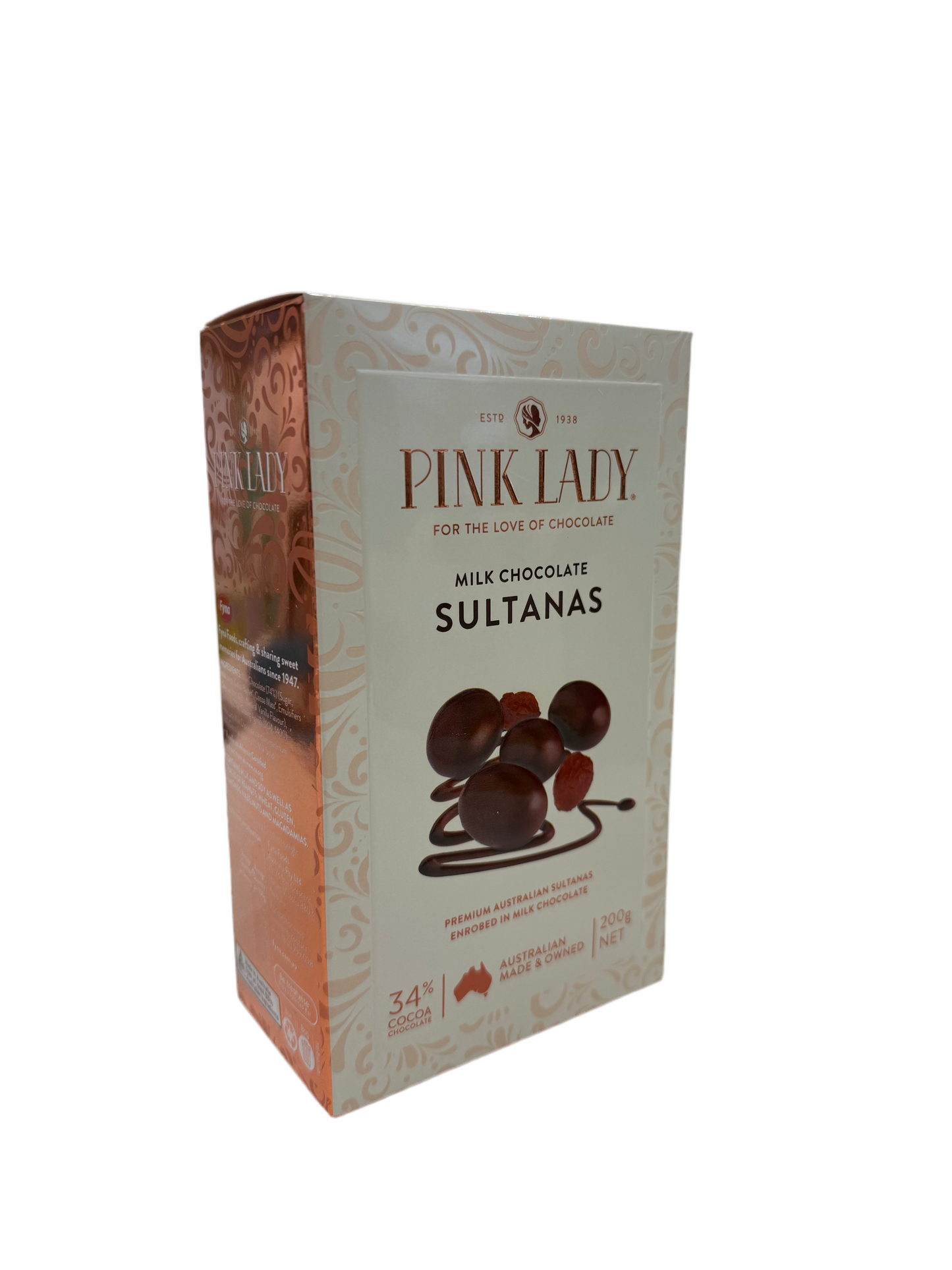 Pink Lady - Milk Chocolate Sultanas 200g Box