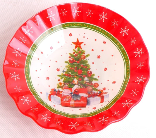 Glass Noelle Tree Bowl 16cm Diameter