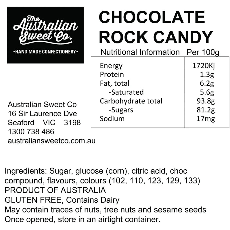 Choc Irish Cream Rock Candy