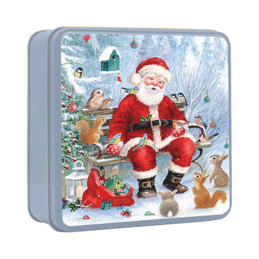 Grandma Wild's Embossed Santa & Woodland Friends Tin