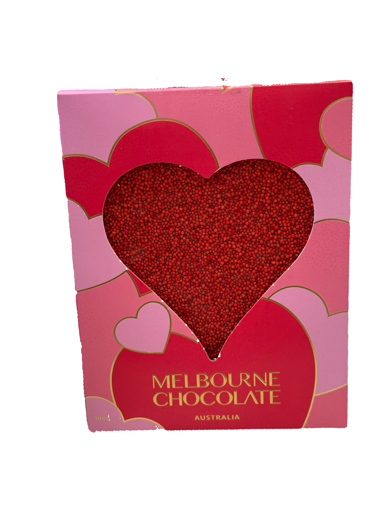 Giant Milk Choc Red and Pink Speckle Heart - 100g