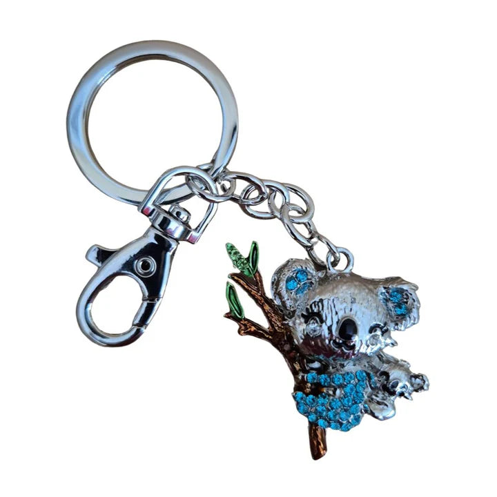 Blue Koala & Baby Keyring
