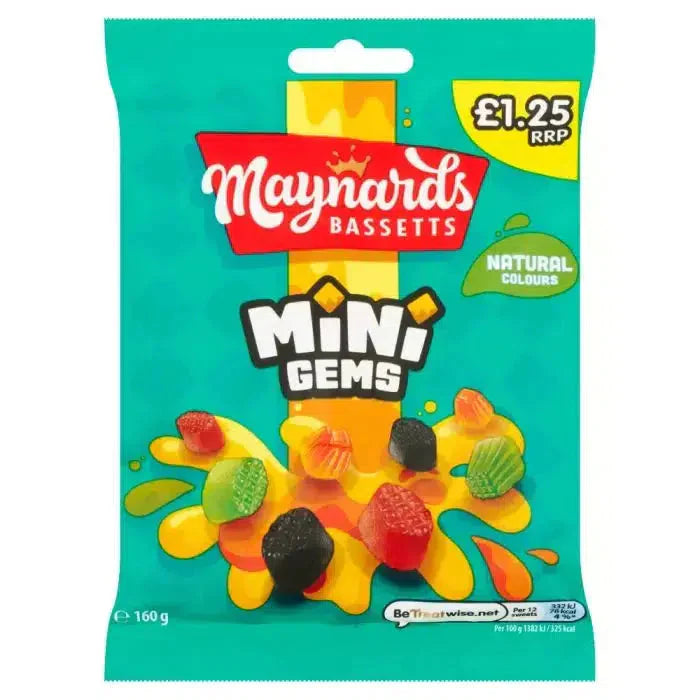 Maynards Bassetts Mini Gems Bags 130G