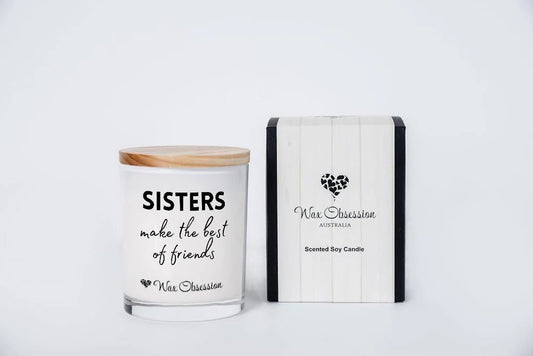 Quote Candle - Sisters Make The Best of Friends