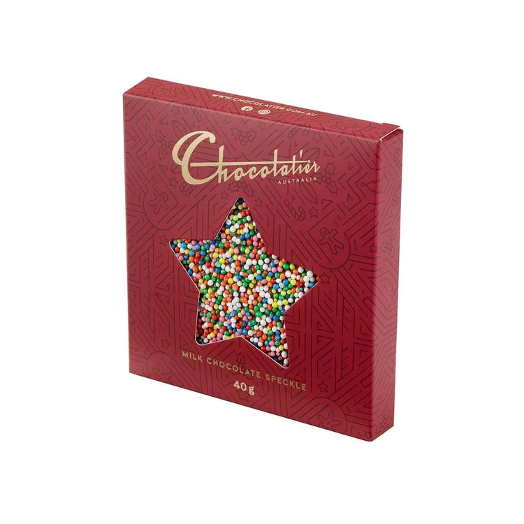 40g Star Christmas Milk Chocolate Speckle