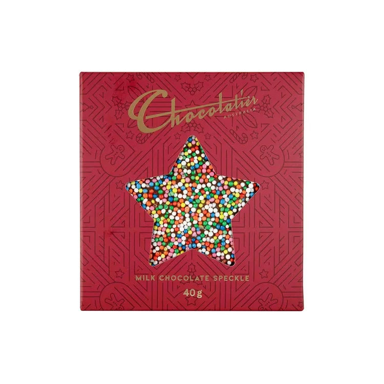 40g Star Christmas Milk Chocolate Speckle