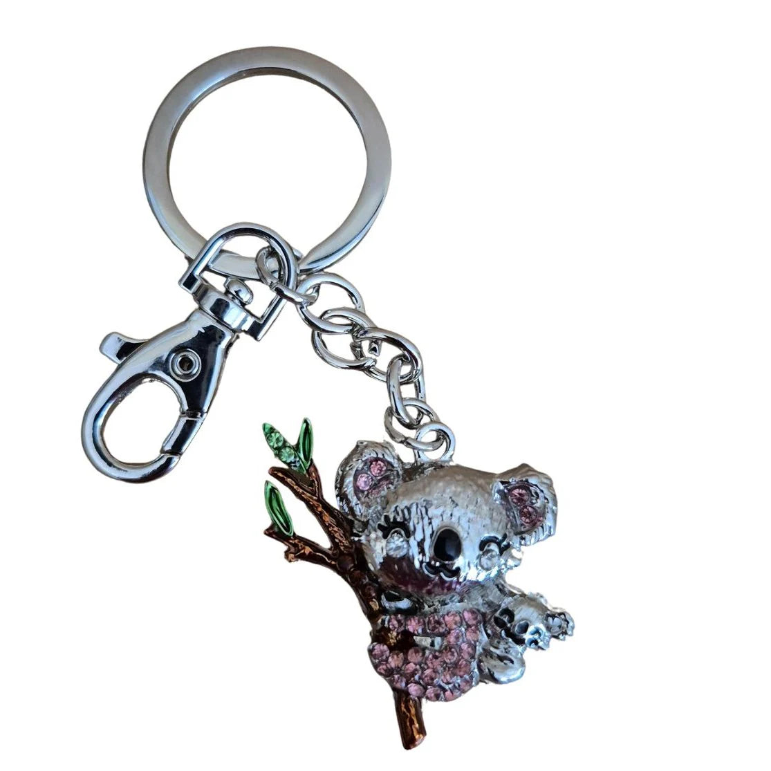 Pink Koala & Baby Keyring