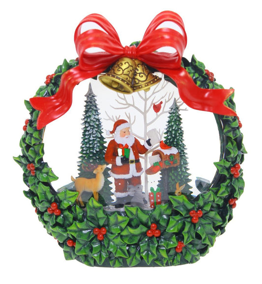 LED SANTA XMAS WREATH