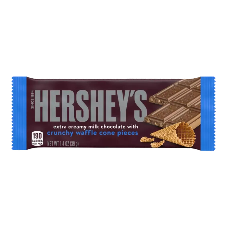 HERSHEY'S Milk Chocolate with Crunchy Waffle Cone Pieces Candy Bar
