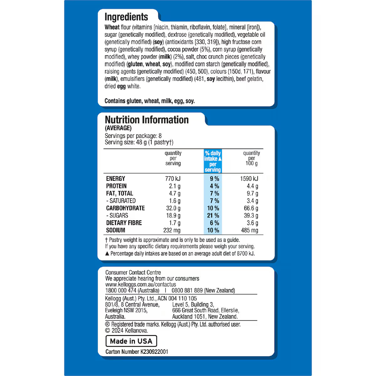 Pop Tarts Frosted Cookies & Crème 384g