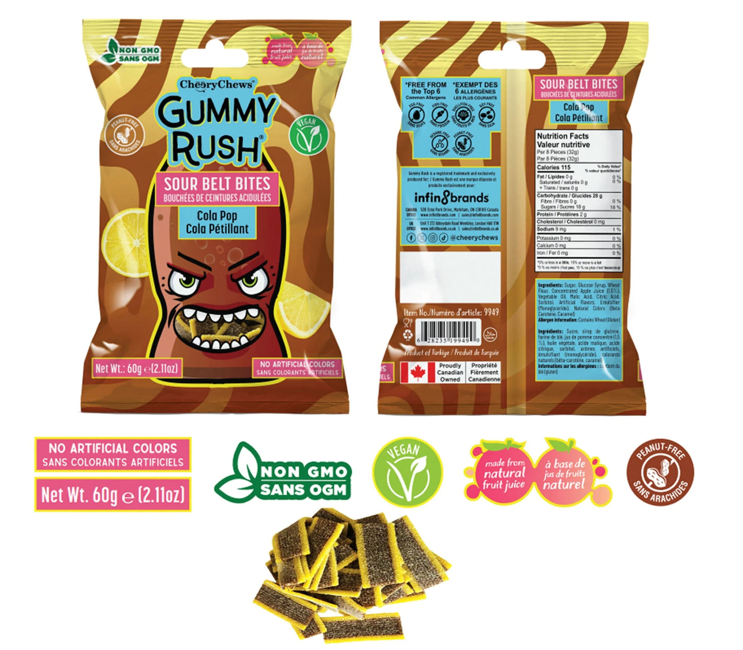 Sour Belt Bites Cola Pops