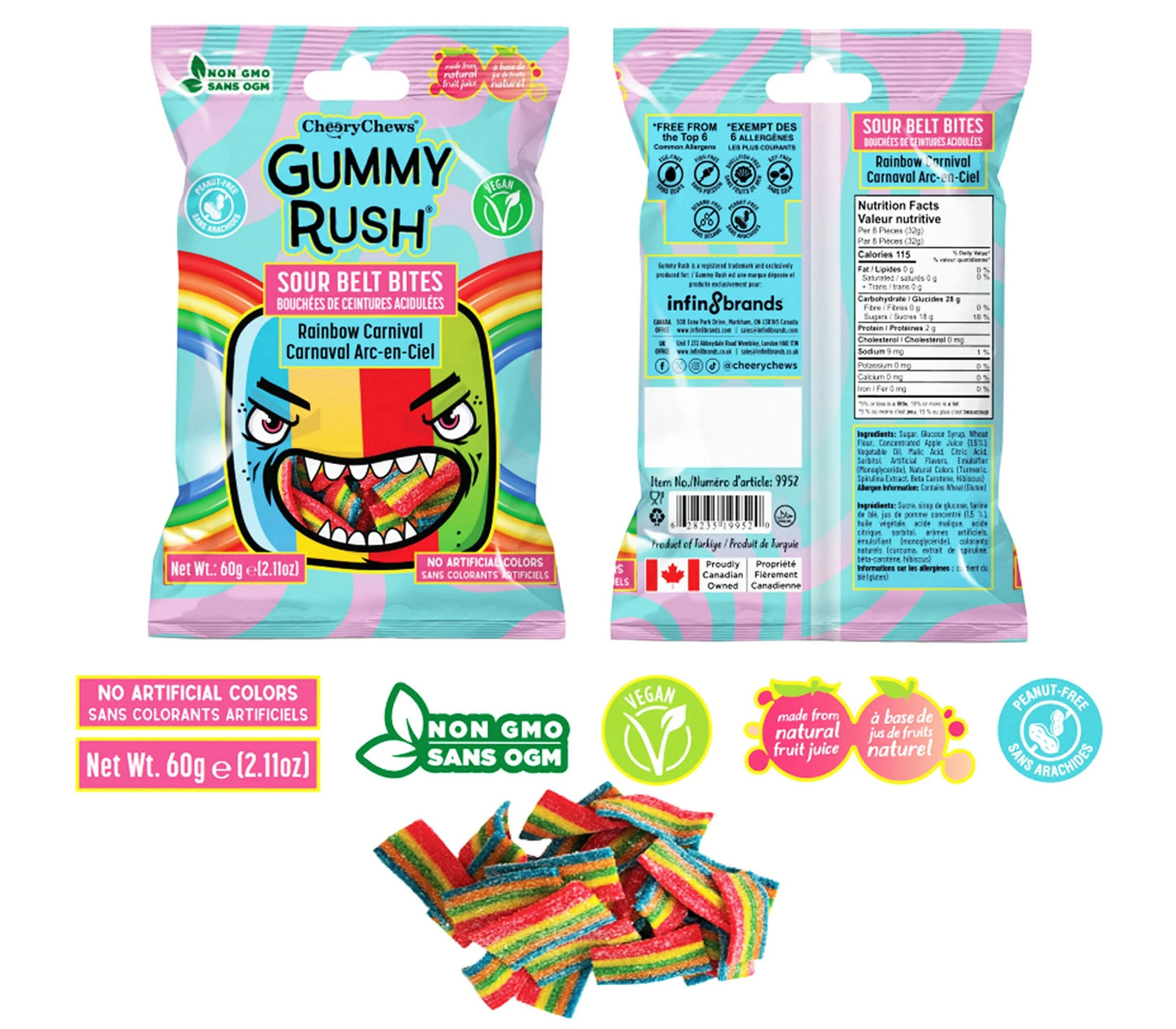 Sour Belt Bites Rainbow Carnival