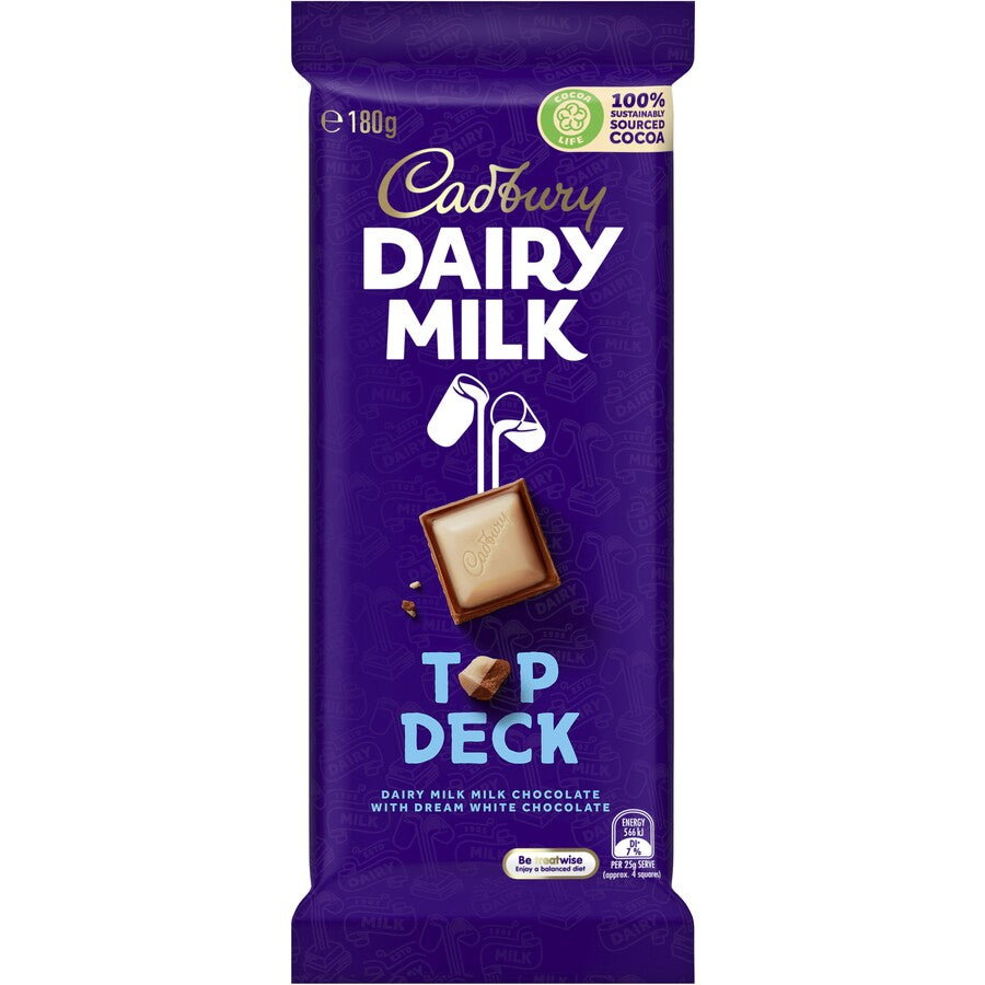 Cadbury Dairy Milk Top Deck Chocolate Block 180g