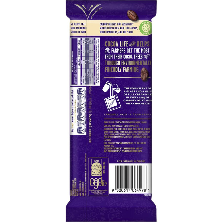 Dairy Milk Caramello Chocolate Block 180g