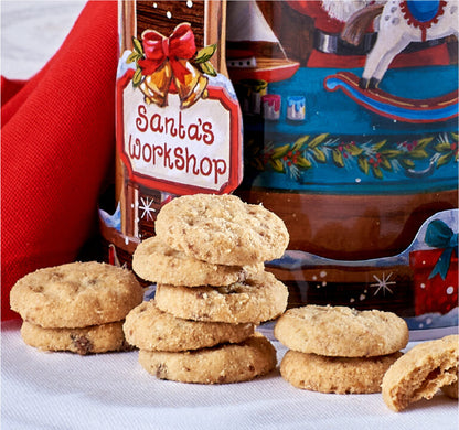 Santa’s Workshop Rotating Musical Tin