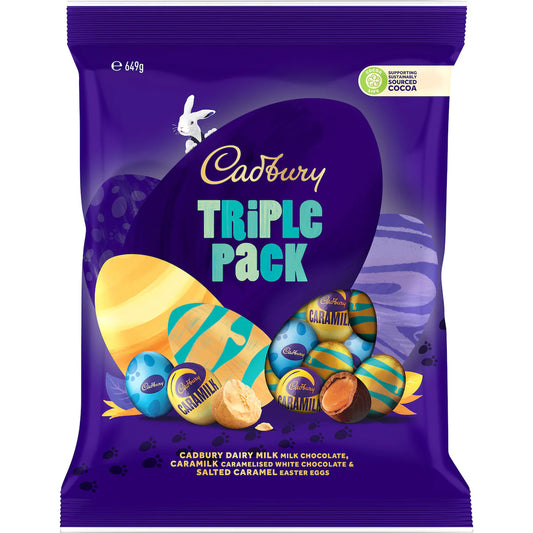 Cadbury Triple Pack Chocolate Easter Eggs 650g