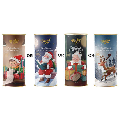 Traditional Shortbread Christmas Tubes 180g