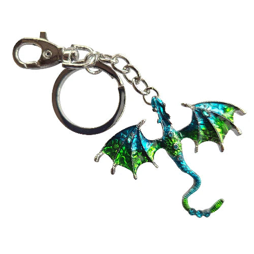 Mystical Green & Blue Dragon Keychain