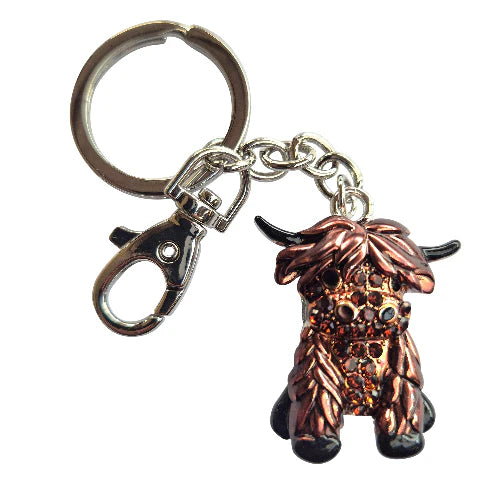 Brown Highlander Cow Keyring