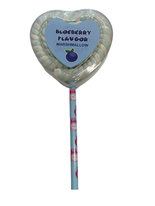 Blueberry Marshmallow Heart Lollipop 60g