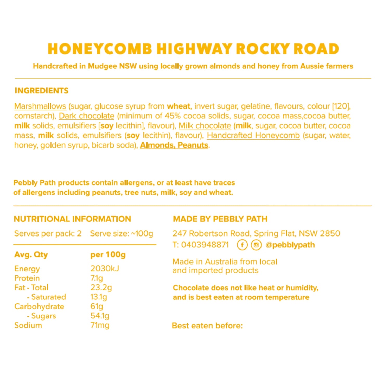 200g Honeycomb Highway Rocky Road Block