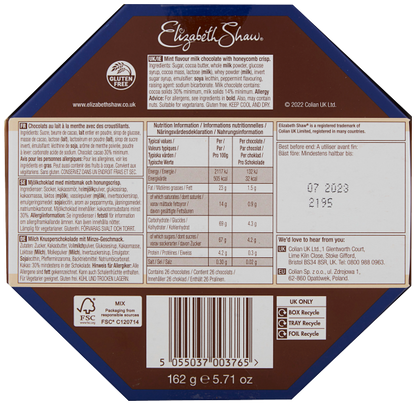 Elizabeth Shaw Milk Mint Honeycomb Crisp 162g