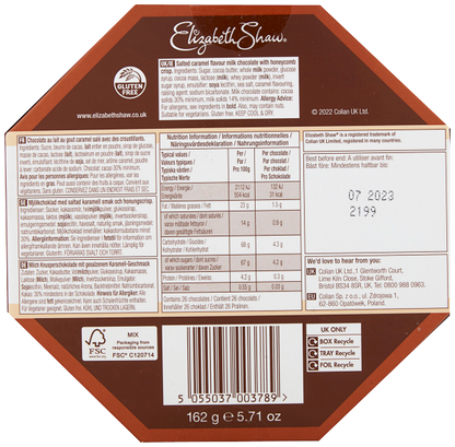 Elizabeth Shaw Milk Salted Caramel Honeycomb Crisp 162g