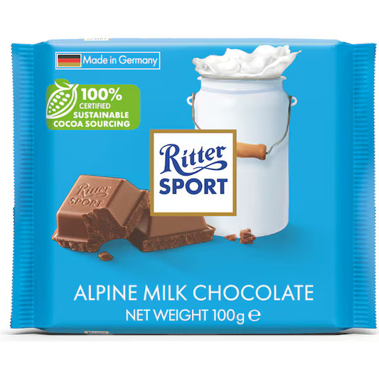 Ritter Sport Alpine Milk Chocolate Bar 100g