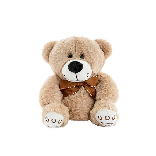 Alec Bear with Bow Dark Brown - 19cm