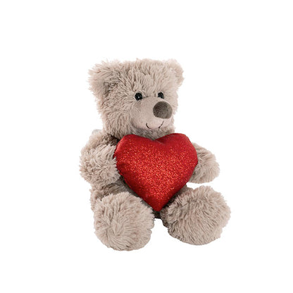 Teddy Bear Nala w Red Love Heart Greyish Brown 20cm