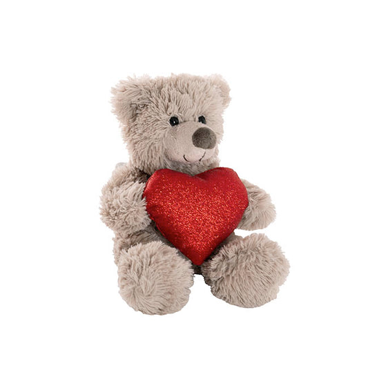Teddy Bear Nala w Red Love Heart Greyish Brown 20cm