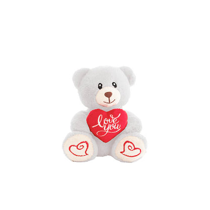 Mini Teddy Bear Alfie w Love You Heart Plush White 14cm