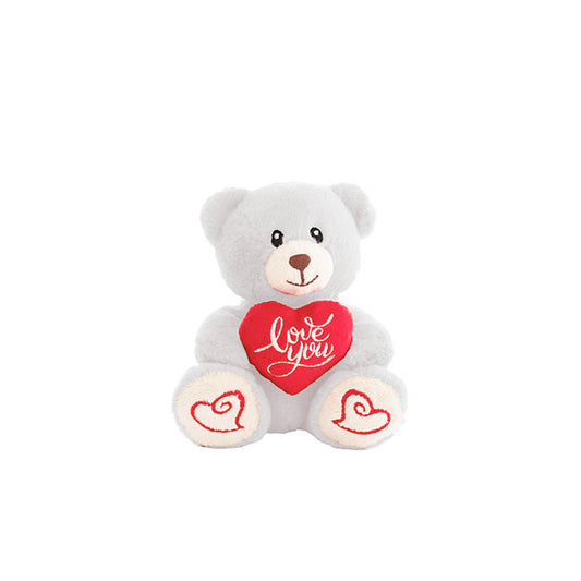Mini Teddy Bear Alfie w Love You Heart Plush White 14cm