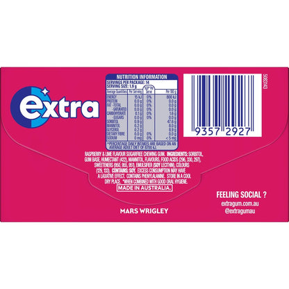 Extra Raspberry & Lime Sugar Free Chewing Gum | 27g