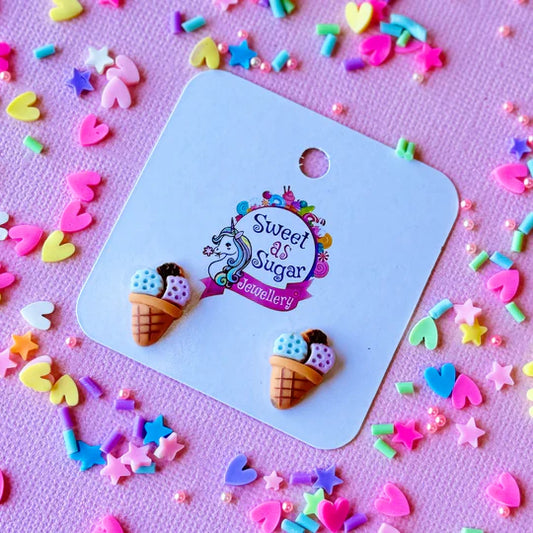 Ice Cream Cone Stud Earrings
