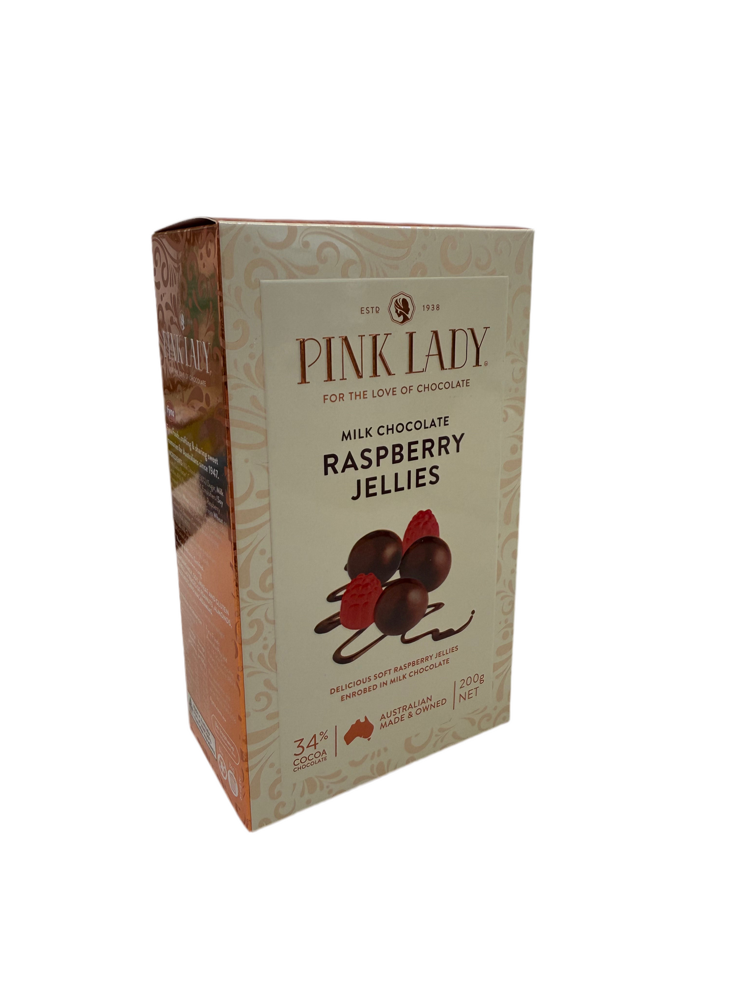 Pink Lady - Milk Chocolate Raspberry Jellies 200g Box