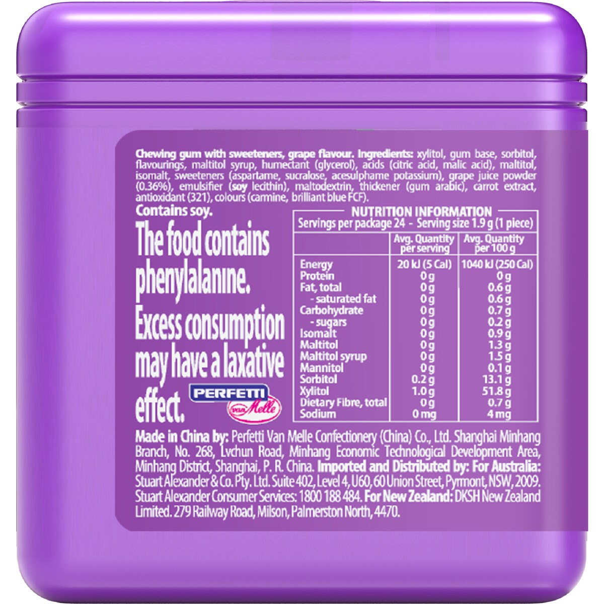 Mentos Cube Soft Gum Ice Grape 46g