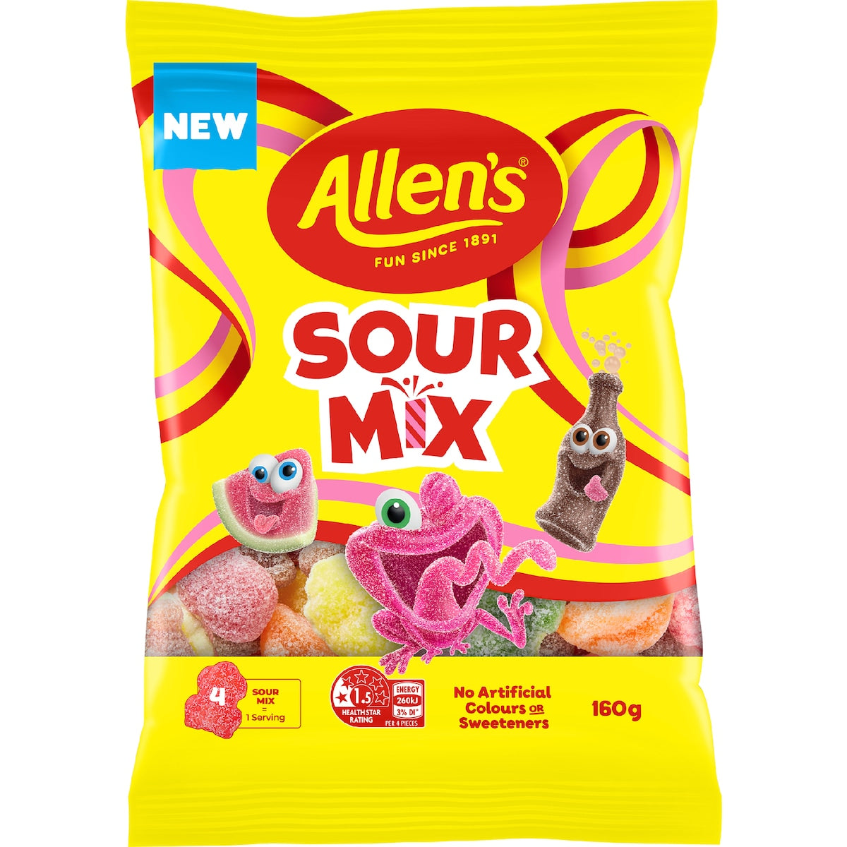 Allen's Lollies Sour Mix 160g