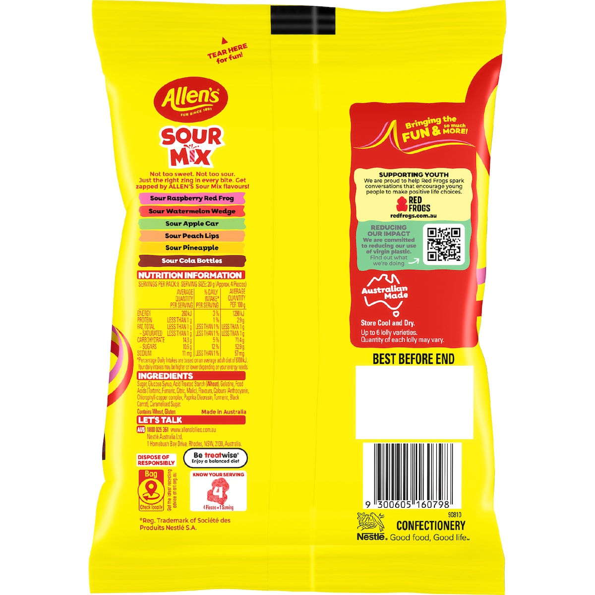 Allen's Lollies Sour Mix 160g