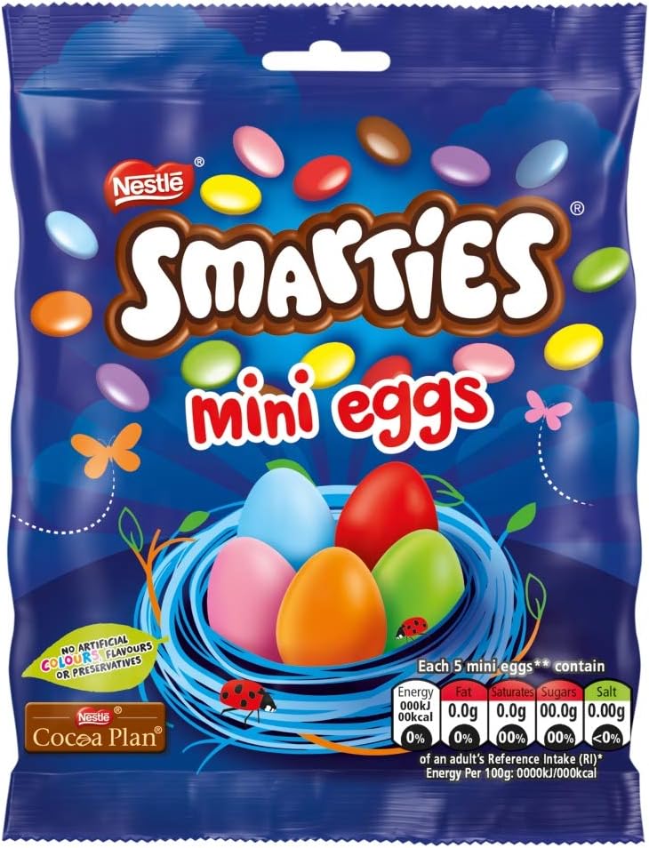 Smarties Milk Chocolate Mini Eggs Pouch, 80g