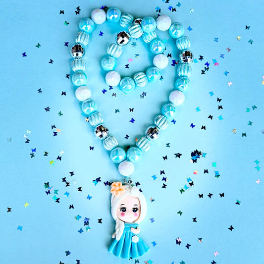 Beaded Blue Princess Necklace