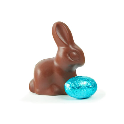Squatting Bunny & Egg in Milk Chocolate Gift Bag - 25g