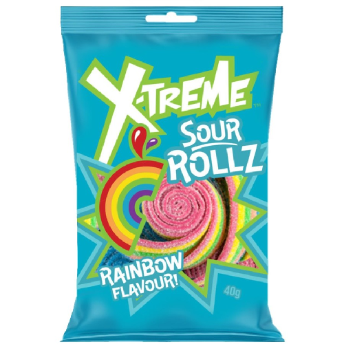 X-Treme Sour Rollz Rainbow Flavour 40g
