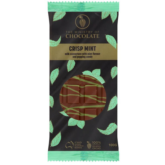 Crisp Mint – 100g Milk Chocolate Bar